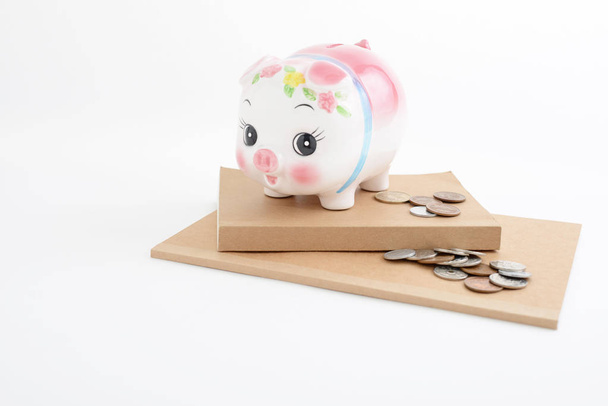 Свинка с монетами - Фото, изображение