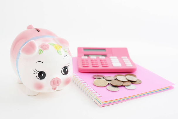 Banco porquinho com calculadora
 - Foto, Imagem
