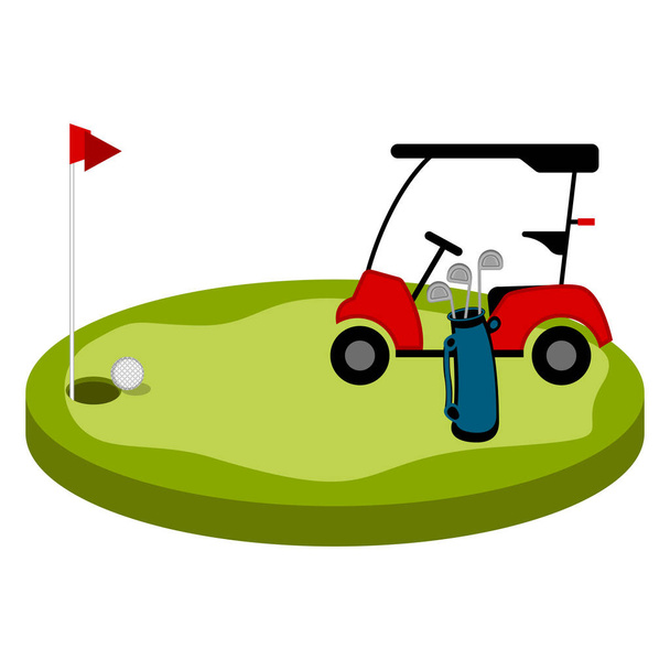 Isolated golf hole image - Vektör, Görsel