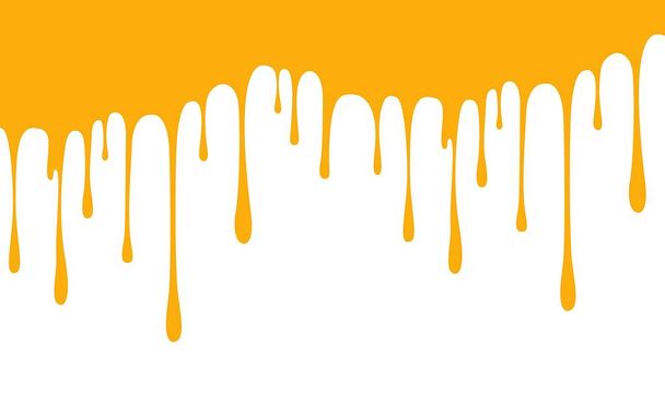 Dripping seamless honey, yellow, dripps, liquid drop and splash, isolated on white background. - Photo, Image