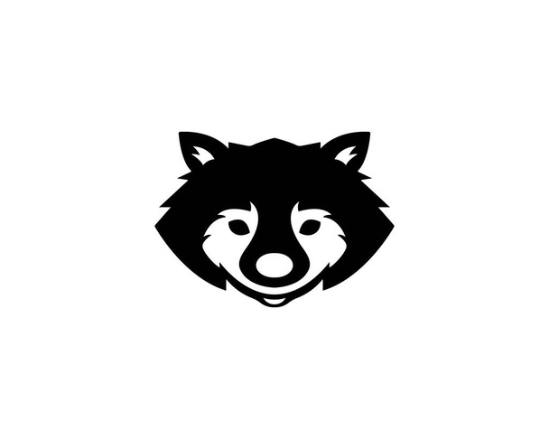 Логотип милого чорного єнота
  - Вектор, зображення