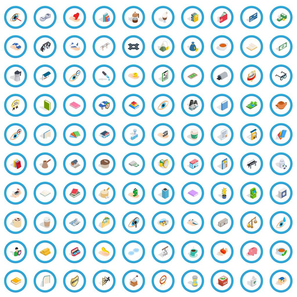100 pharmacy icons set, isometric 3d style - Vector, Image