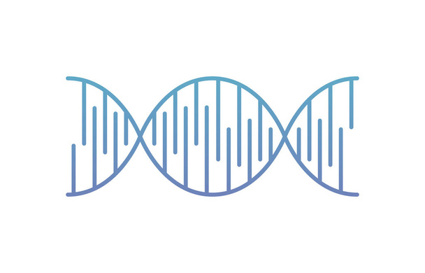 Bilim yatay DNA mavi renk zincir - Vektör, Görsel
