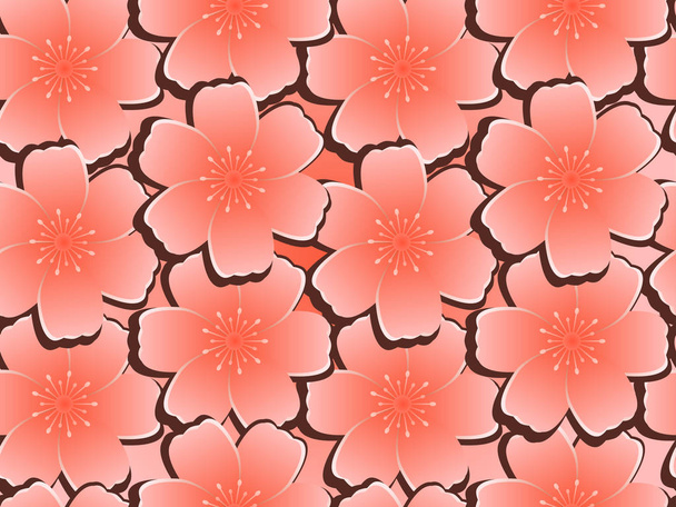 Patrón vintage sin costuras de flores de sakura, tarjeta del día de la madre, 8 de marzo, concepto de primavera
 - Foto, imagen