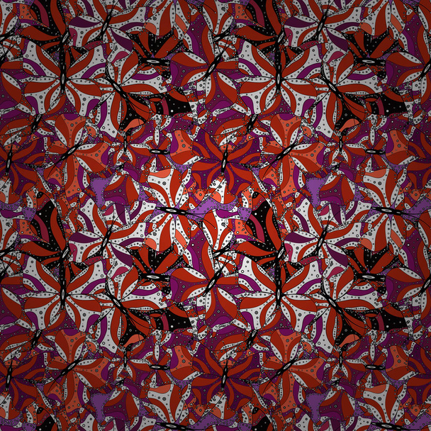 Offerte textiel patroon. Naadloze abstracte Retro achtergrondontwerp. Vector. Patroon. Wit, zwart en rood op kleuren. - Vector, afbeelding