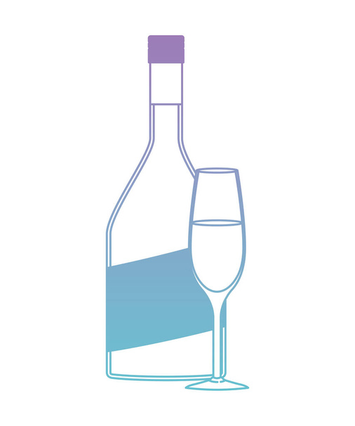 Vinný pohár a ikona láhve - Vektor, obrázek
