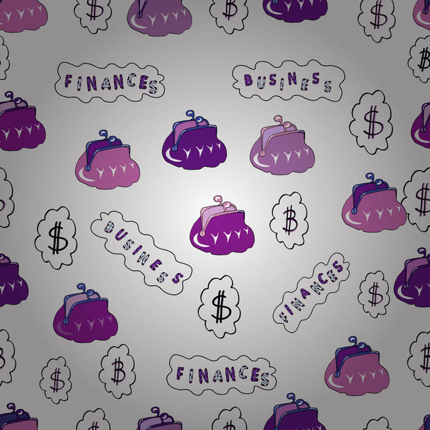 Вектор грошових значків, зображення грошових значків. Ілюстрація грошових значків. Плоскі елементи на фіолетовому, рожевому та білому тлі. гаманець
. - Вектор, зображення