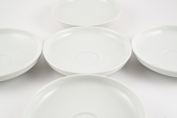 White ceramic plate composition background - Fotoğraf, Görsel