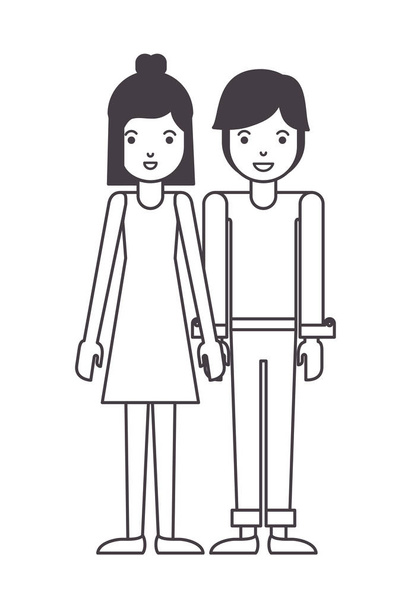 pareja avatar caracteres iconos
 - Vector, Imagen