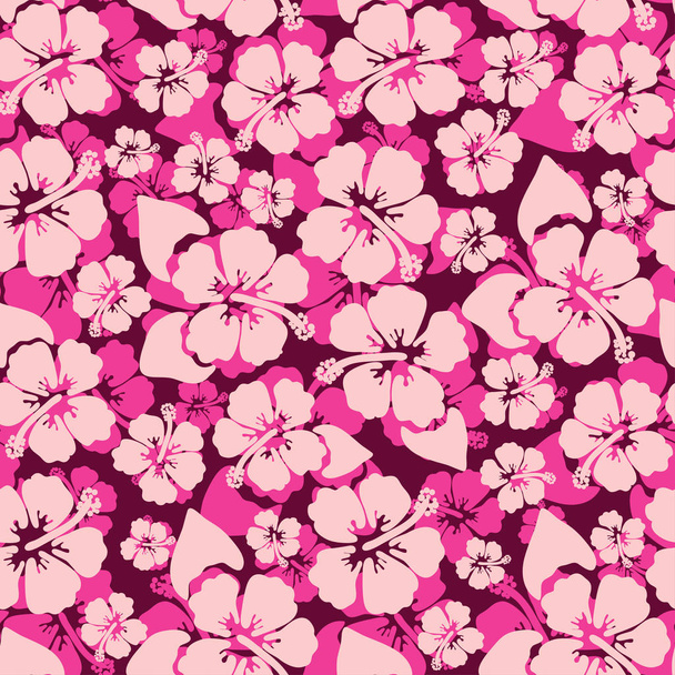 Hibiscus seamless background vector design summer shirt - Vector, Imagen