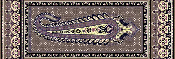 frontera paisley textil indio sin costura tradicional
 - Foto, Imagen