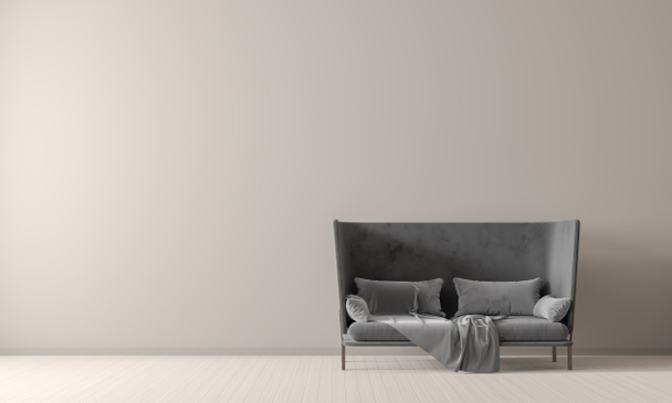 Lege muur mock up in Scandinavische stijl interieur met sofa. Min - Foto, afbeelding