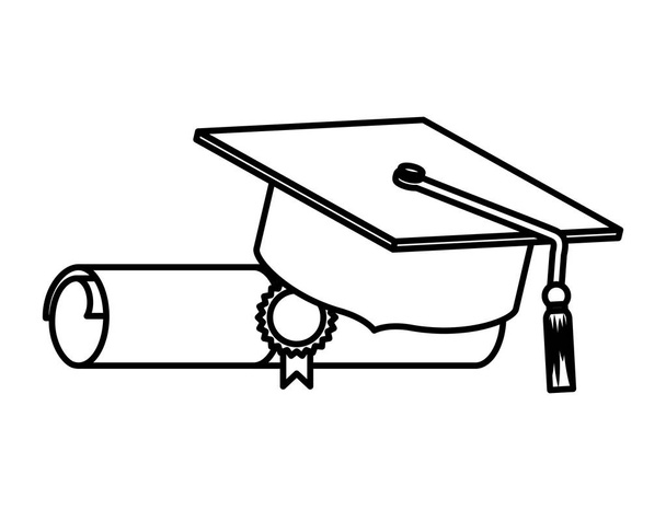 diplomaosztás diplomával - Vektor, kép