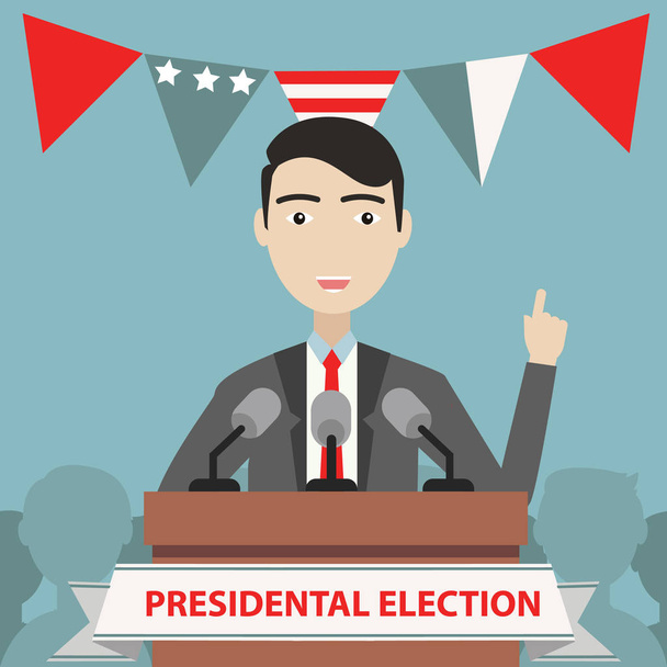 Προεδρικές εκλογές σύνθεση με επίπεδη σχεδίαση - Διάνυσμα, εικόνα