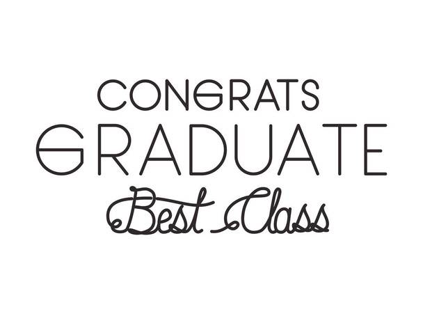 graduation message with hand made font - Vector, Image
