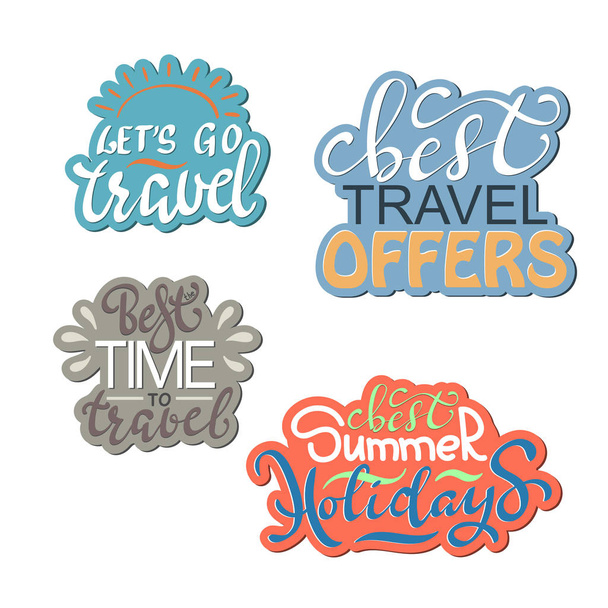 Travel life style inspiration quotes lettering.  - Vektori, kuva