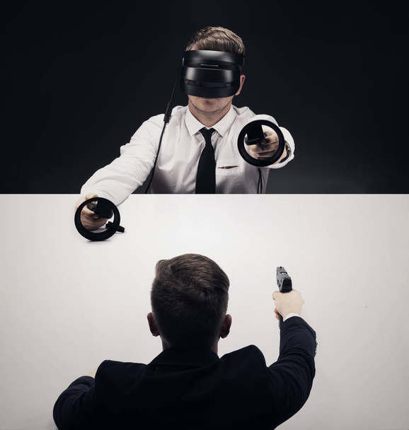 VR Conceito de Realidade Virtual. Imagem de alta resolução para a indústria de entretenimento e saúde
. - Foto, Imagem