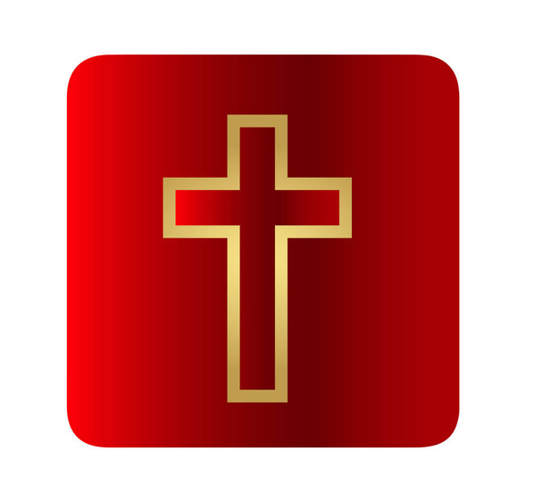 Знак золотого векторного креста - С праздником Пасхи
. - Вектор,изображение