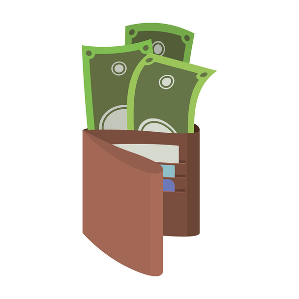 m-cüzdan para faturaları dolar ile - Vektör, Görsel