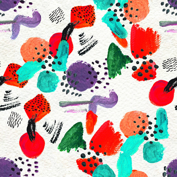 Seamless pattern made by hand drawn paint strokes. - Foto, imagen