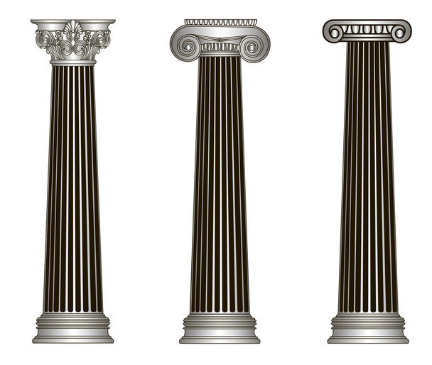 Old-style greece column. eps10 vector illustration - Vector, Imagen