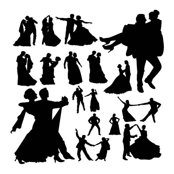 Wedding dance silhouettes. Good use for symbol, logo, web icon, mascot, sign, or any design you want. - Vector, Image