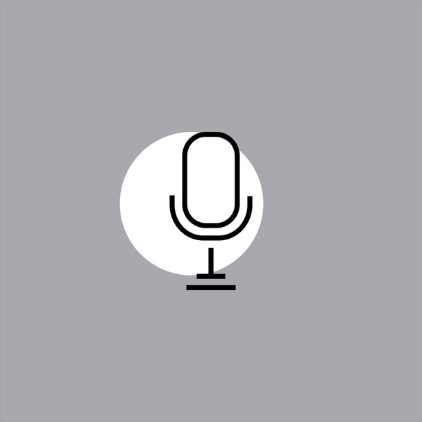 micrófono icono de vector plano sobre fondo colorido
  - Vector, Imagen