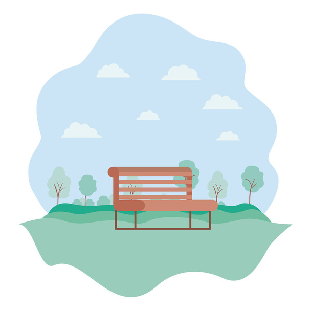 park with chair landscape natural scene - Vector, Image