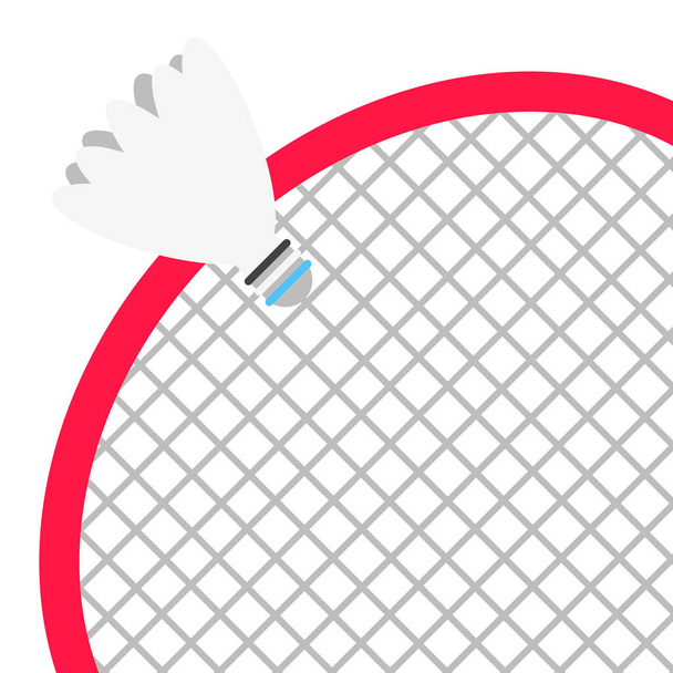 Badminton racchetta e volano stile piatto disegno vettore illustrazione composizione icona segni isolati su sfondo bianco. Attrezzature del badminton gioco dello sport
. - Vettoriali, immagini