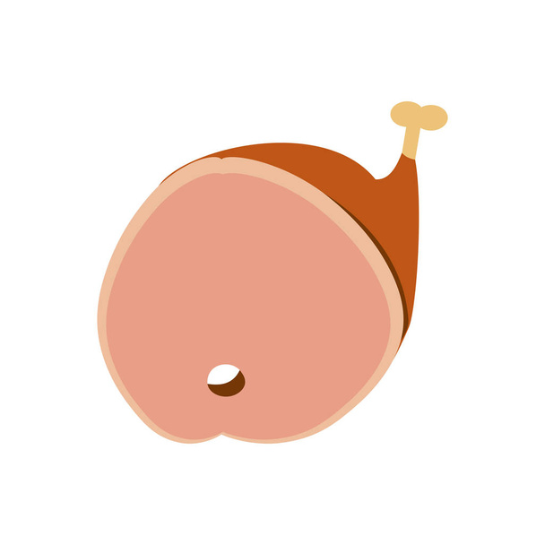 delicious ham isolated icon - Vector, Image