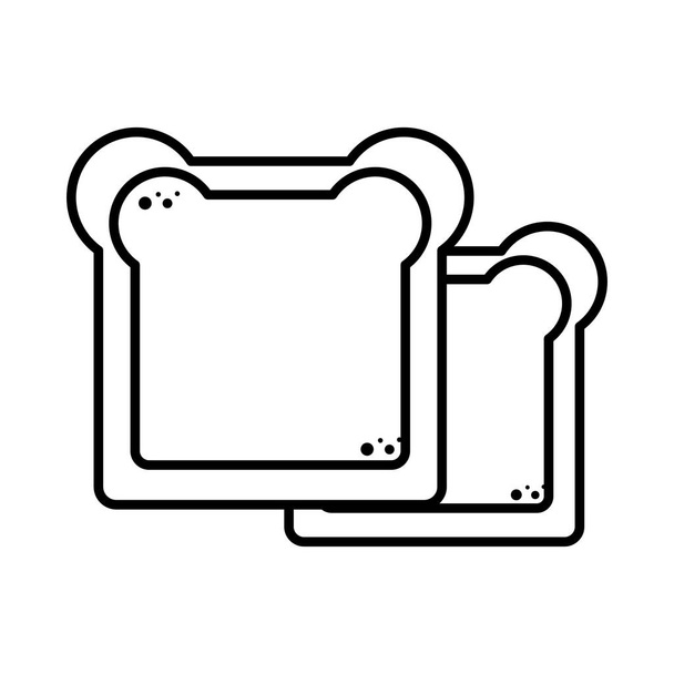 slices of delicious bread isolated icon - Vector, Image