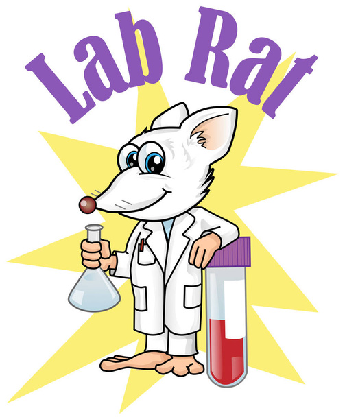 rat lab character cartoon. vetcor illustration - Vector, Image