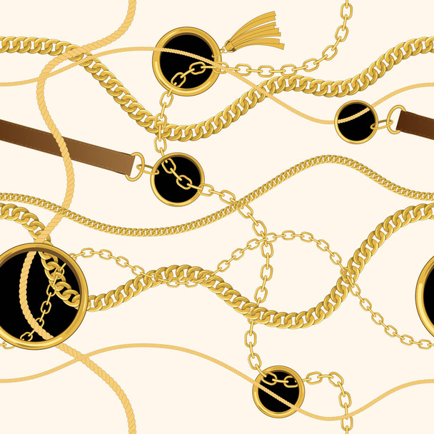 Seamless vintage pattern with chains - Vecteur, image