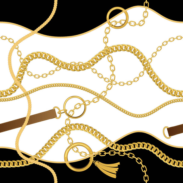 Seamless vintage pattern with chains - Vector, Image