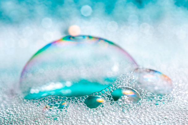 Temiz mavi sabun köpüğü - Fotoğraf, Görsel
