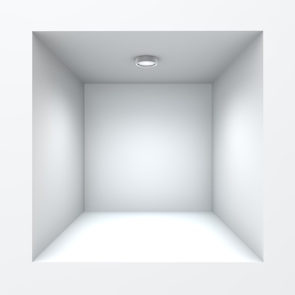Empty square built-in shop self with illumination. - Фото, изображение