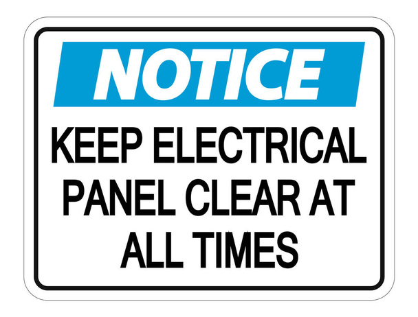 Należy zauważyć, zachować elektrycznych panelu Wyczyść wszystkie razy znak na biały ba - Wektor, obraz