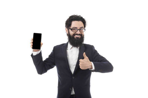 hombre de negocios con smartphone  - Foto, imagen