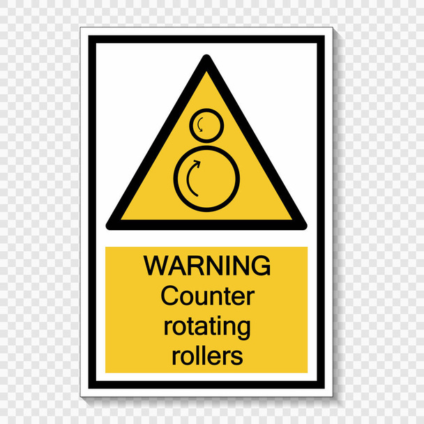 Símbolo Contador de advertencia rodillos giratorios signo etiqueta sobre fondo transparente, ilustración vectorial
 - Vector, imagen