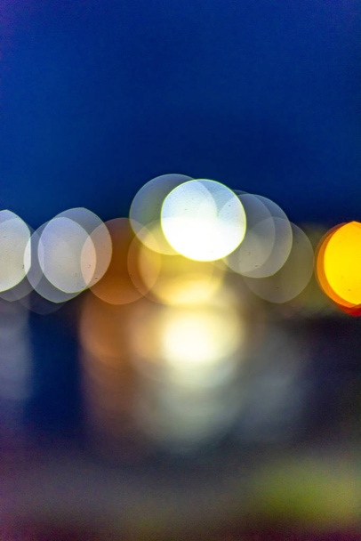 abstact blur bokeh of Evening stop on road in the city., night scene
. - Фото, изображение
