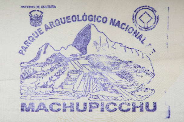 Machu Picchu park stempel - Zdjęcie, obraz