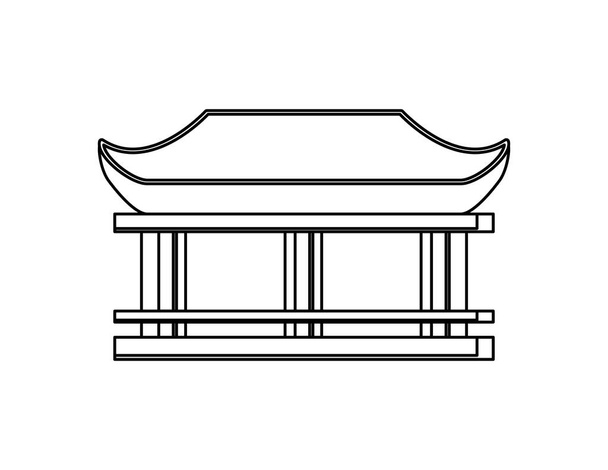traditionelle Architektur von China isolierte Ikone - Vektor, Bild