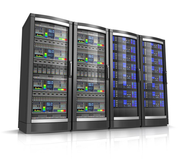 Netzwerk-Workstation-Server 3D-Abbildung - Foto, Bild