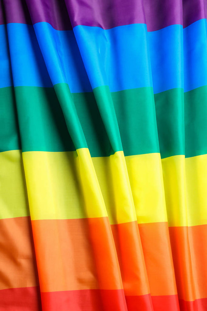 Bright rainbow gay flag as background. LGBT community - Fotografie, Obrázek