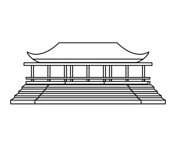 traditionele architectuur van China geïsoleerd icoon - Vector, afbeelding