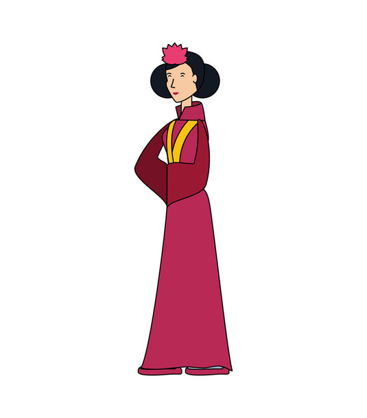 geisha mujer avatar carácter
 - Vector, imagen