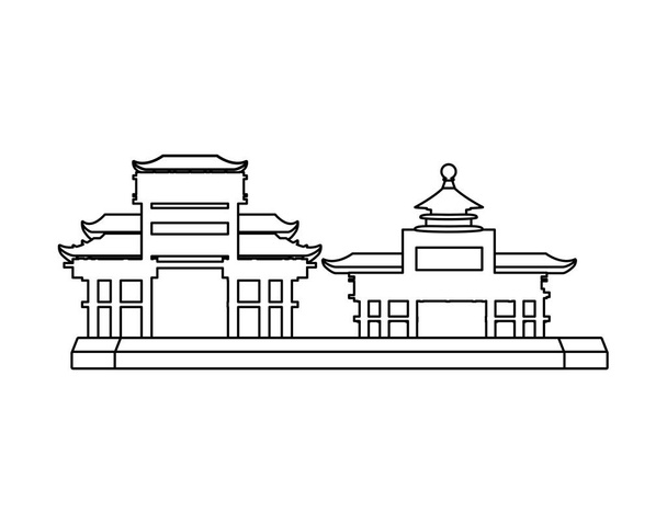 chińskie portale na białym tle ikona - Wektor, obraz