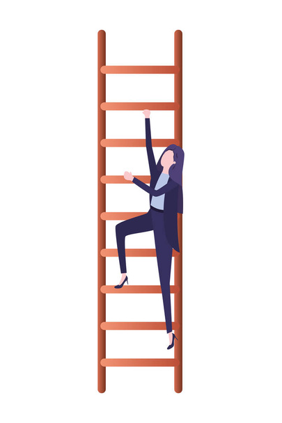 merdiven avatar karakter ile iş kadını - Vektör, Görsel