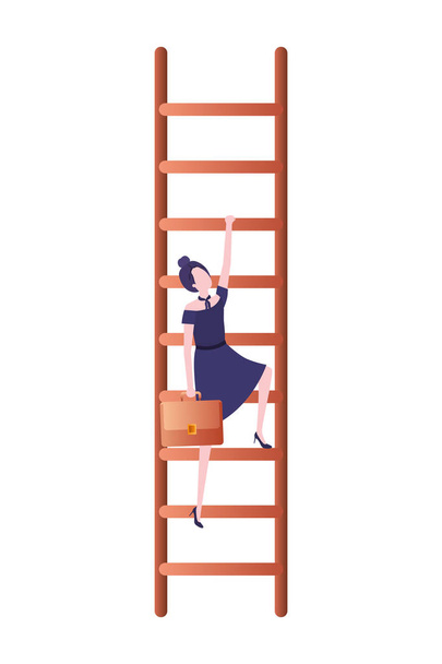 femme d'affaires avec un personnage avatar escalier
 - Vecteur, image