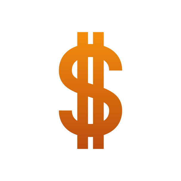 Dollar-Symbol isolierte Ikone - Vektor, Bild